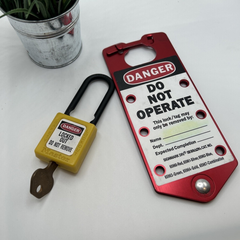 Lockout Tagout Hasp and Tag  6 Locks‎ - Red Aluminum - US Based With Lock/Key